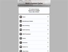 Tablet Screenshot of nickscustomcycles.com